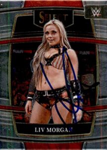 liv morgan signed 2022 panini select wwe card #44 - autographed wrestling cards