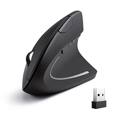 Moon Mouse Ergonomic Vertical Mouse - Wireless Mouse - 2.4GHz Computer Mouse with 3 Levels DPI - Mouse for Laptop, PC, Computer, Desktop, Notebook, Orthopedic Experts Mouse by SDG Direct - Black