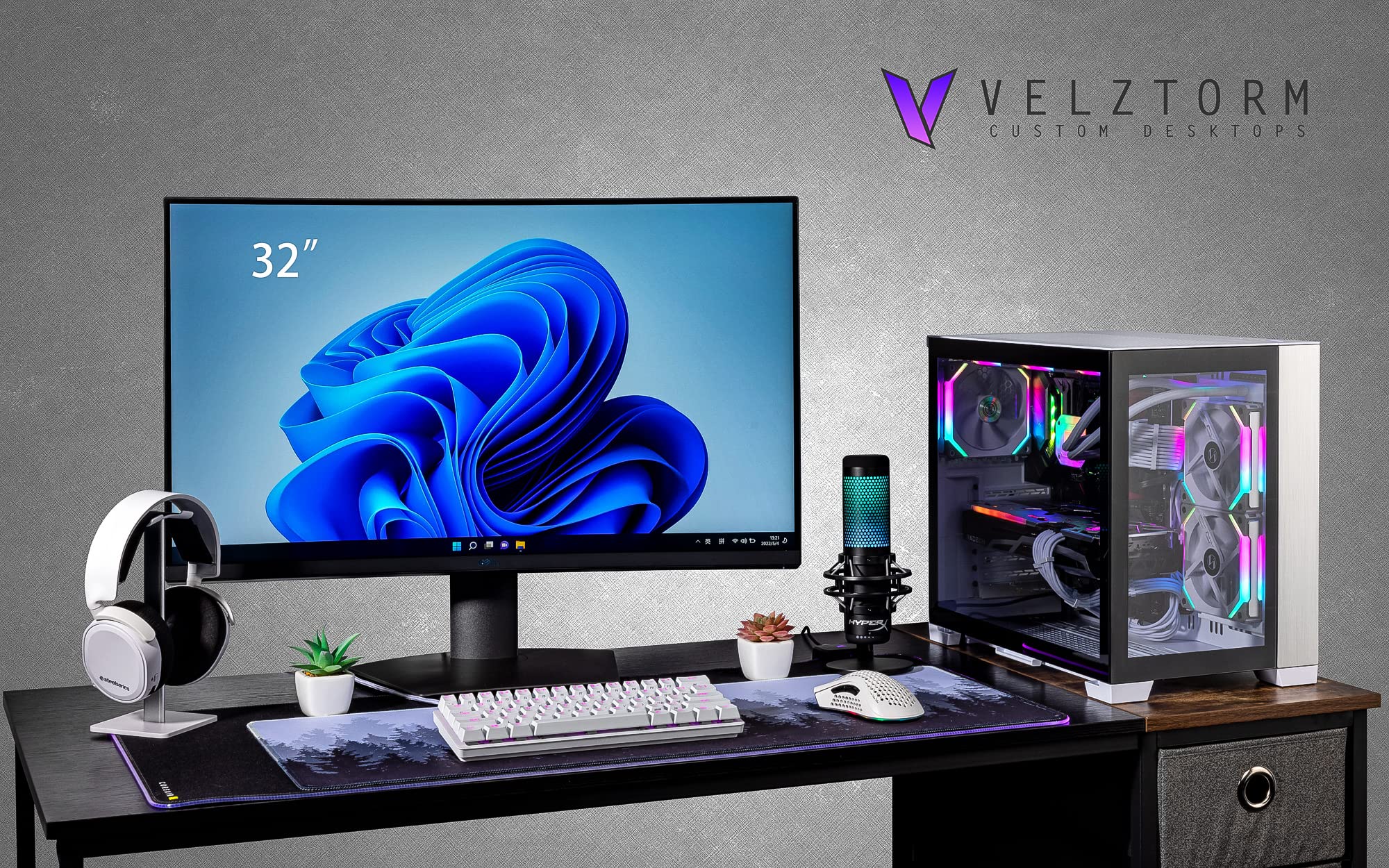 Velztorm Mini Lux Gaming Desktop PC (AMD Ryzen 9 5950X 16-Core, Radeon RX 7900 XTX, 64GB RAM, 2TB PCIe SSD + 6TB HDD (3.5), WiFi, USB 3.2, HDMI, Display Port, Win 10 Pro)