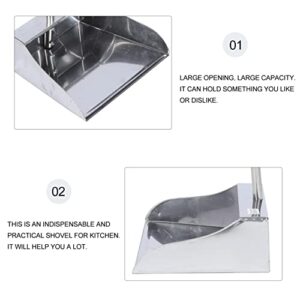 Dust Pans with Handle, Stainless Steel Dustpan Cleaning Tool, for Lobby, Garage, Home and Yard (30.34X10.02 in)