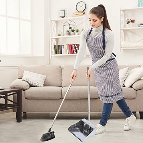 Dust Pans with Handle, Stainless Steel Dustpan Cleaning Tool, for Lobby, Garage, Home and Yard (30.34X10.02 in)