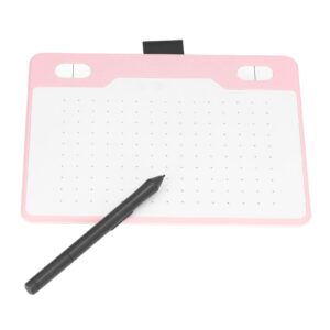 animation tablet, 155x100mm plug and play 8192 levels stylus 233 pps 5080 lpi graphics drawing tablet for laptop (pink)