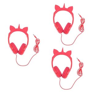 kombiuda 3pcs cat ear headphones gaming headset on ear headphone over ear headphone over the ear headphones bunny headphone kid headphones kids headset child accessories cartoon