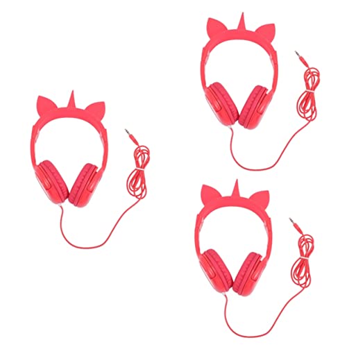 KOMBIUDA 3pcs cat Ear Headphones Gaming Headset on Ear Headphone Over Ear Headphone Over The Ear Headphones Bunny Headphone Kid Headphones Kids Headset Child Accessories Cartoon