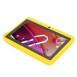 soobu kids tablet, 4gb 128g hd tablet led screen front 2mp rear 5mp 100-240v for android 10 for reading (yellow)