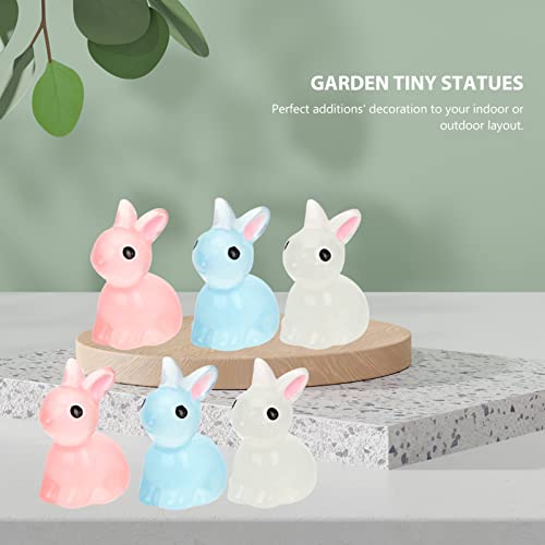 KESYOO 18pcs Rabbit Ornament Decorations for Home Miniature Toys Home Decoration Bunny Mini Garden Decor Mini Animals Figures Rabbit Landscape adornments Miniature Adorn Compact Ornaments