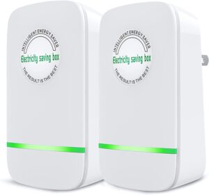 pro power saver, electricity saving box, smart watt energy saving device with led indicator for household office market (2pcs white)