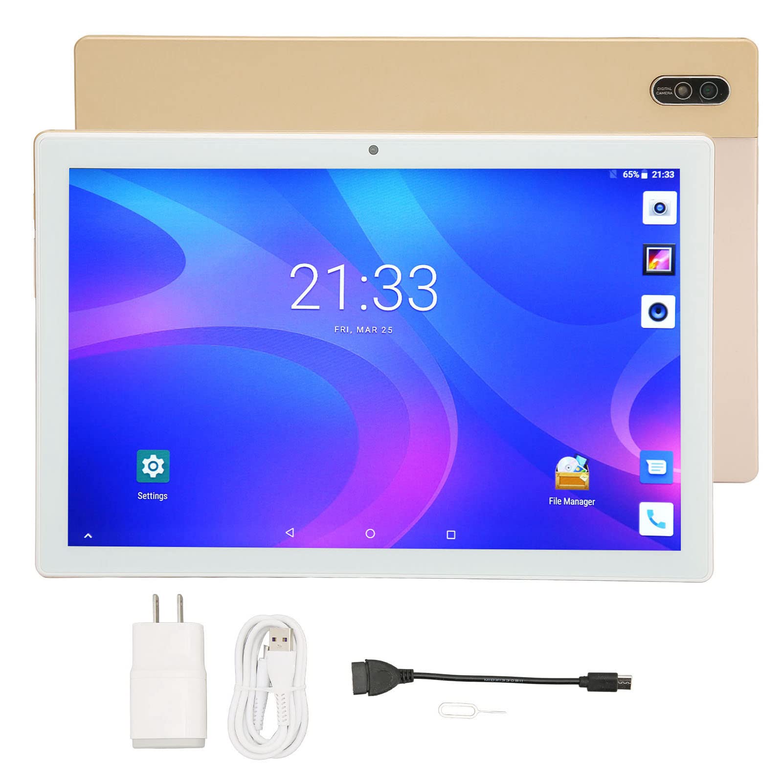 Zopsc P30 10.0 inch 4G Calling Tablet for Android 11.0 - Electronics Tablet 8GB+256GB 800W+1300W 1920 * 1200 MT6750 8 Core 2.0GHZ 8800mAh 100-240V Gold