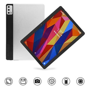 10 Inch Tablet, 5G WiFi Dual Band Portable Tablet 100-240V Octa Core Processor for Home Travel (White)