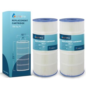 pureline pool replacement cartridge filter 2-pack, 150 sq ft, pl0166, compatible with hayward c150s, hayward swimclear