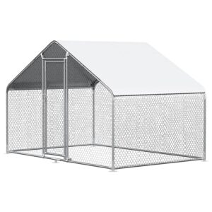 chicken coop large metal chicken house/pen for 6/10 chickens poultry cage with waterproof cover for rabbits duck walk-in chicken run for yard outdoor