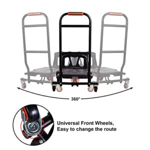 Folding Hand Truck Portable Dolly Cart, One-Button Folding Portable Flatbed, Dual-Purpose Design, Switch at Will, 330lbs Capacity Hand Cart, Suitable for Transportation, Baggage Handling Use