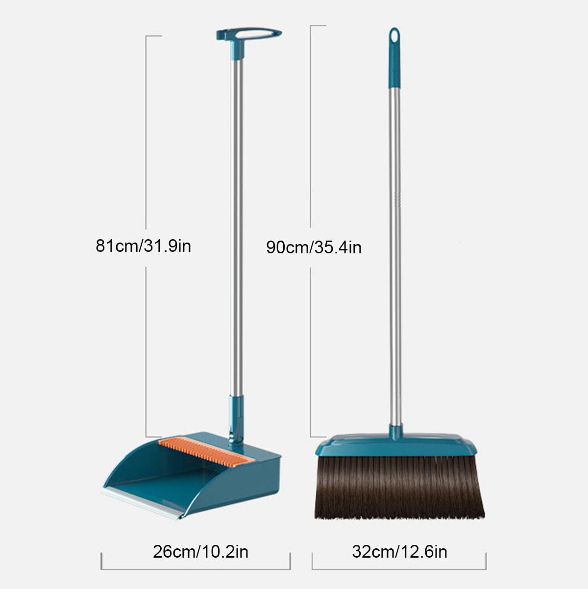 RUNLAIKEJI Broom and Dustpan Set for Home, Dustpan and Broom Set Long Handle, Kitchen Broom and Dustpan Set, Dust Pan and Broom Combo, for Home Kitchen Room Office Lobby Indoor Floor Cleaning