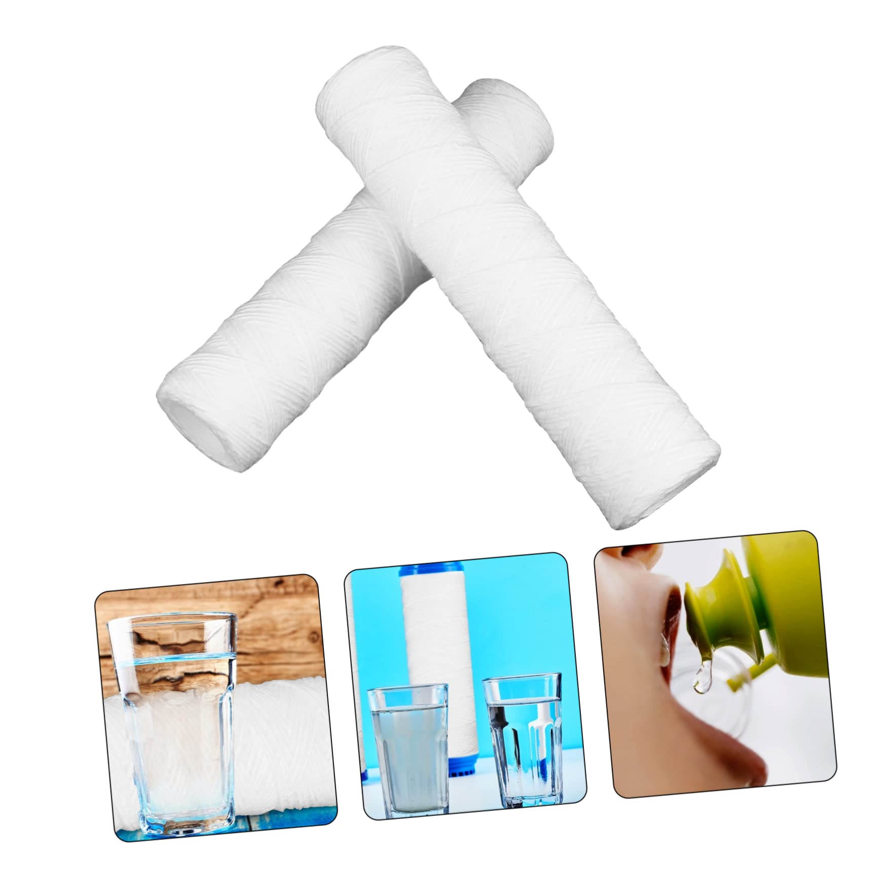 PLAFOPE 4 pcs 10 Compressed Cotton Mouth Universal Wound White Well Flat Sediment Purifier Replacement Pp House Filter Water Household Professional Core for Carbon Whole