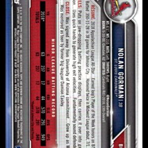 2019 Bowman Chrome Prospects Atomic #BCP-60 Nolan Gorman NM-MT St. Louis Cardinals Baseball Trading Card