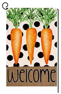 easter carrot garden flag 12x18 vertical double sided polka dot welcome spring farmhouse holiday outside decorations burlap yard flag bw267