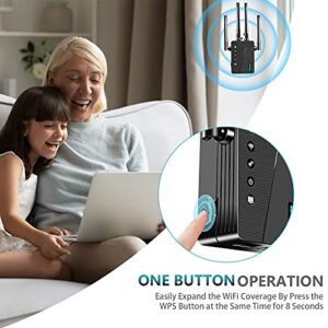 WiFi Booster and Signal Amplifier - Long Range Wi-Fi Repeater for Home - with Ethernet Port, Support 35 Devices, Easy Setup