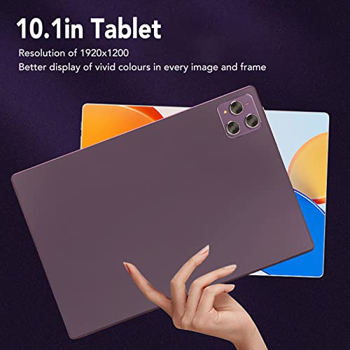 Qinlorgo 10.1 Inch Tablet Call Tablet 100-240V 4G Purple 2.4G 5G WiFi for Android 11 for Drawing (US Plug) (Qinlorgo10y6s7rvd5-12)