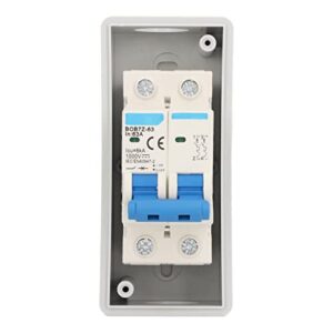 DC Miniature Circuit Breaker with Box, 63A 1000V Solar PV Disconnect Switch with Transparent Cover, IP65 Waterproof Box Isolator for Solar Panel PV System Plug and Play