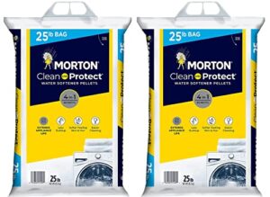 morton clean and protect water softener pellets 25 lb easy-lift size - two bags