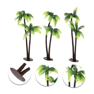 Abaodam 3pcs Artificial Outdoor Plants Cupcake Toppers Cupcake Ornament Fish Tank Decorations Landscape Tree Model Model Palm Trees Small Tree Statuette Cash Cow Bonsai Decor Green Jungle