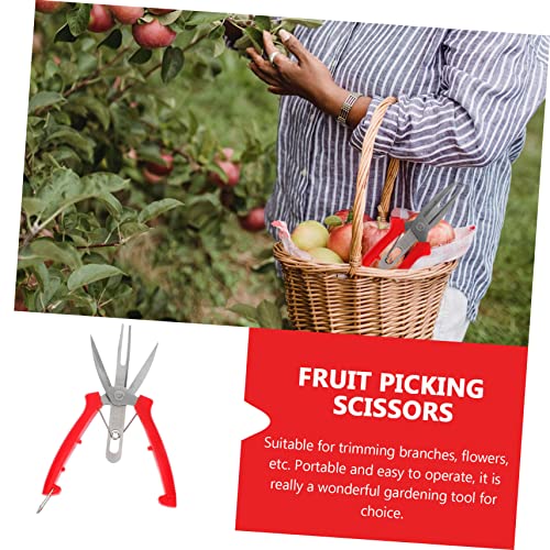 YARNOW 1pc Double Edge Picking Scissors Handheld Pruners Plant Tree Branch Cutter Gardening Hand Pruner Gardening Shears Plant Tree Pruning Shears Stainless Steel Branch Shears Abs