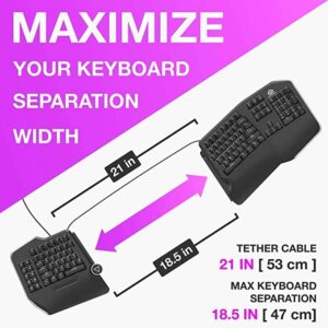 Cloud Nine V2 21 Inch Extra Long Tether Cable Extension - Fits C989 & C959 Ergonomic Split Keyboard