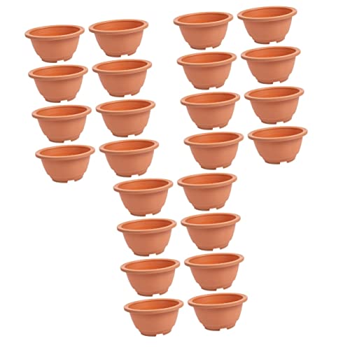 Asakkura 24 pcs Container Home Flower Training Planters Succulent Growing Gardening Bonsai Plants Garden for Nursery Round Planting Drainage Office Hole Cm Pot Cactus Plant Deep Plastic