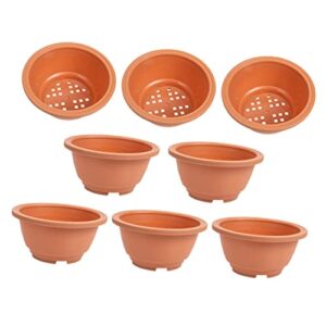 Asakkura 24 pcs Container Home Flower Training Planters Succulent Growing Gardening Bonsai Plants Garden for Nursery Round Planting Drainage Office Hole Cm Pot Cactus Plant Deep Plastic