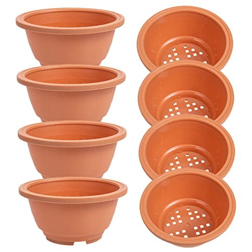 Asakkura 24 pcs Container Home Flower Training Planters Succulent Growing Gardening Bonsai Plants Garden for Nursery Round Planting Drainage Office Hole Cm Pot Cactus Plant Deep Plastic