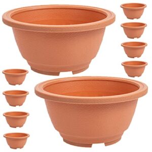 Asakkura 24 pcs Container Home Flower Training Planters Succulent Growing Gardening Bonsai Plants Garden for Nursery Round Planting Drainage Office Hole Cm Pot Cactus Plant Deep Plastic