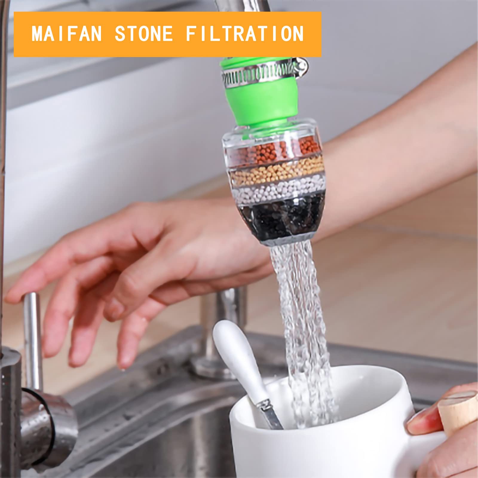 Water Filter for Sink, Water Filter Faucet Bathroom Sink, Interface Faucet Filter Water Purification Universal WaterSaving Water Filter Shower Head Filter Shower Faucet Handle (3pcs)