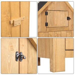 Outdoor Storage Cabinet, Garden Wood Tool Shed, Outside Wooden Shed Closet with Shelves and Latch for Yard, Patio, Deck and Porch