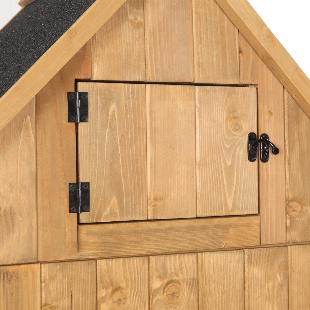 Outdoor Storage Cabinet, Garden Wood Tool Shed, Outside Wooden Shed Closet with Shelves and Latch for Yard, Patio, Deck and Porch