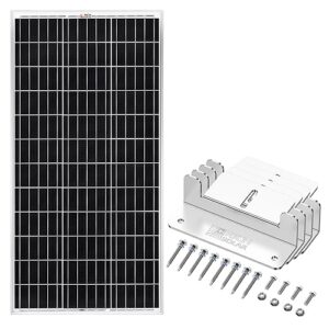 rich solar 100w 12v solar panel+ mounting hardware z brackets for rv van diy off-grid system