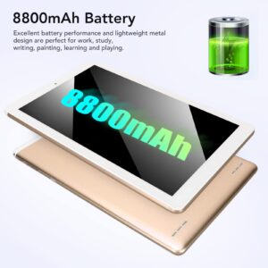 Sorandy 10.1 Inch Tablet Gold 1960x1080 IPS HD Display, Ultra Slim Educational Tablet, 5G WiFi Dual Band Tablet, 6GB RAM 128GB ROM, 5MP and 13MP Octa Core Processor, Long Lasting Battery
