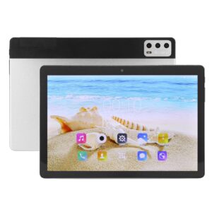 dpofirs 10 inch androids 10 tablet, 4gb 128gb octa core processor tablet computer with 5mp 8mp camera, wifi bt hd display, 6000mah dual slots 3g call gaming tablet(white)