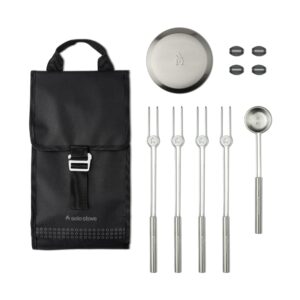 solo stove mesa accessory pack | incl. 4 stainless steel mini sticks + stick rests, pellet scoop, mesa lid, carry case, accessories for outdoor fire pit, 8.8 x 16 in, 2.5 lbs