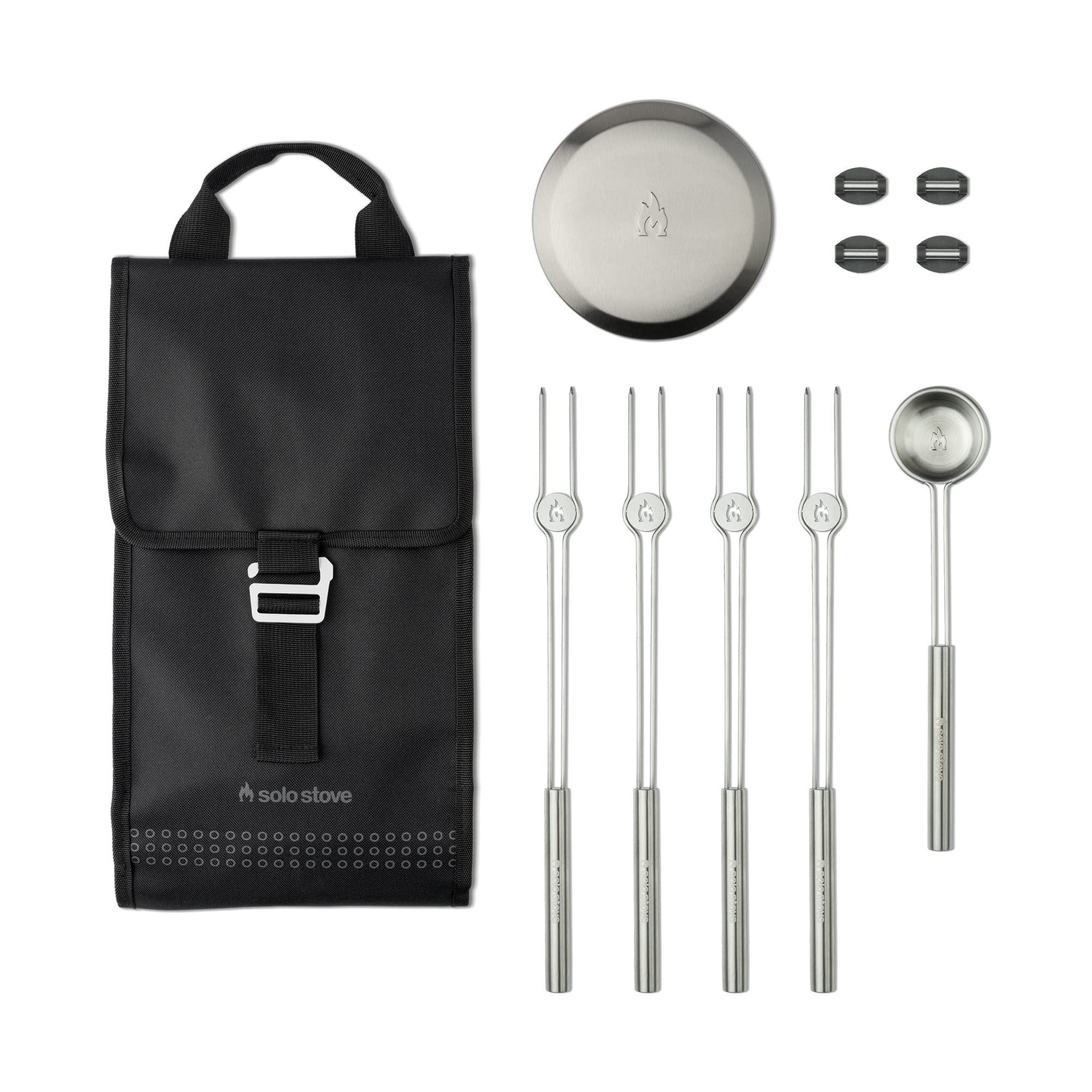 Solo Stove Mesa Accessory Pack | Incl. 4 Stainless Steel Mini Sticks + Stick Rests, Pellet Scoop, Mesa Lid, Carry Case, Accessories for Outdoor Fire Pit, 8.8 x 16 in, 2.5 lbs