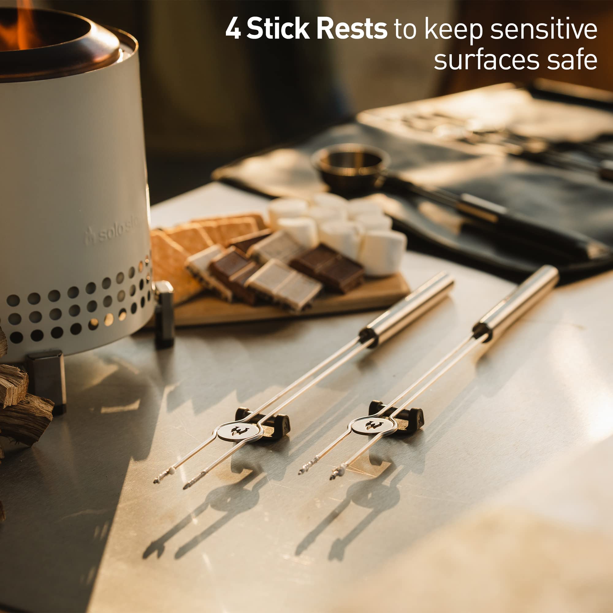 Solo Stove Mesa Accessory Pack | Incl. 4 Stainless Steel Mini Sticks + Stick Rests, Pellet Scoop, Mesa Lid, Carry Case, Accessories for Outdoor Fire Pit, 8.8 x 16 in, 2.5 lbs