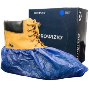 provizio supply waterproof shoe covers disposable non slip extra large boot cover dark blue - (40 pairs)