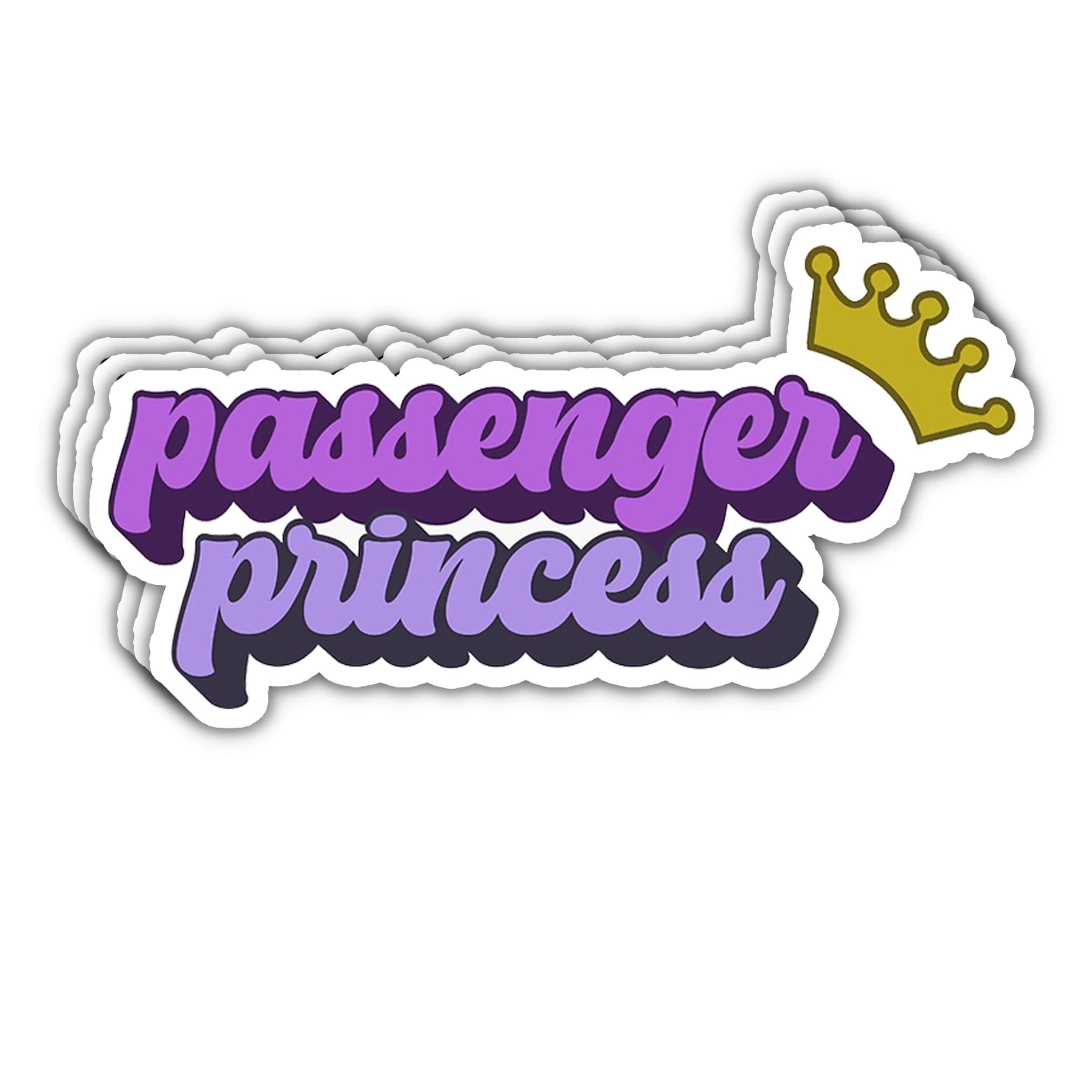 Passenger Princess Sticker, Funny Quote Die Cut Sticker Water Assistant for Car Laptop Rear View Mirror Phone Water Bottle - Gifts for Funny Girlfriend Relationship, Valentine Day Sticker