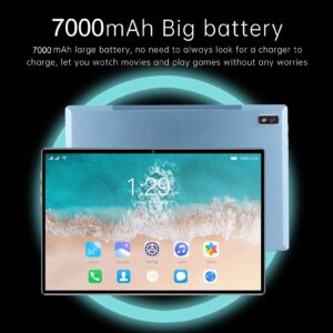 ciciglow 10 Inch Tablet, 4G Calling Tablet PC, 6GB RAM 256GB ROM, 1200x1920 FHD IPS Screen, 8 Core CPU, 5MP+13MP Camera, 7000mAh, 5G WiFi, Bluetooth, GPS(Blue)