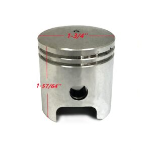 POWER PRODUCTS Piston Kit with Ring Pin Clip for 2HP 2-Stroke 2-Cycle 63CC 64CC Gas Generator (64cc)