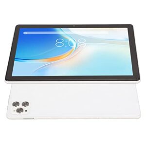 Naroote 4G Calling Tablet, 100-240V 6GB 256GB HD Tablet 5MP Front 13MP Rear IPS Screen for Android 11 for Study (White)