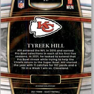 2021 PANINI SELECT #18 TYREEK HILL CONCOURSE KANSAS CITY CHIEFS FOOTBALL OFFICIAL TRADING CARD OF THE NFL