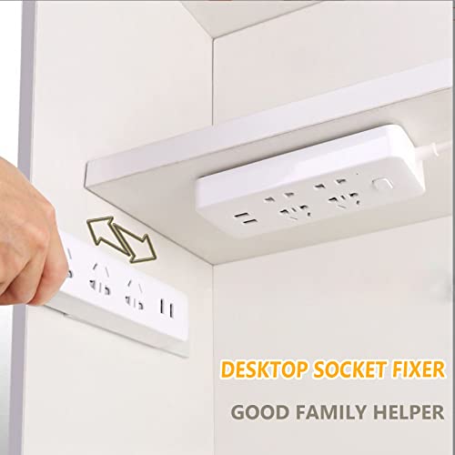 8 Pcs Adhesive Punch-Free Socket Holder, Power Strip Holder Wall Mount, self-Adhesive Desktop Socket Fixer, Adhesive Socket Holder, Desktop mountable Plug-in Socket Fixer Bracket Stand