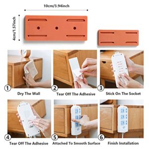 8 Pcs Adhesive Punch-Free Socket Holder, Power Strip Holder Wall Mount, self-Adhesive Desktop Socket Fixer, Adhesive Socket Holder, Desktop mountable Plug-in Socket Fixer Bracket Stand