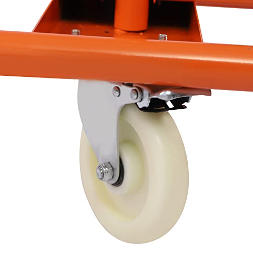Drywall Cart Commercial 3000LBS Load Capacity Heavy Duty Drywall Sheet Cart & Panel Dolly with 4 Swivel Wheels - Orange