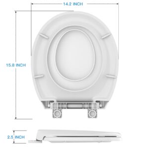 Toilet Seat, Round Toilet Seat with Toddler Seat Built in, Potty Training Toilet Seat Round Fits Both Adult and Child, with Slow Close and Magnets- Round